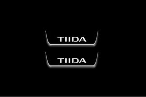 Nissan Tiida I C11 2004+ Stainless Steel LED Door Sills – TIIDA Logo