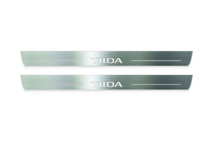Nissan Tiida I C11 2004+ Stainless Steel LED Door Sills – TIIDA Logo