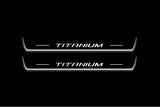 Ford Edge II 2015+ stainless steel illuminated entry guards with Titanium logo