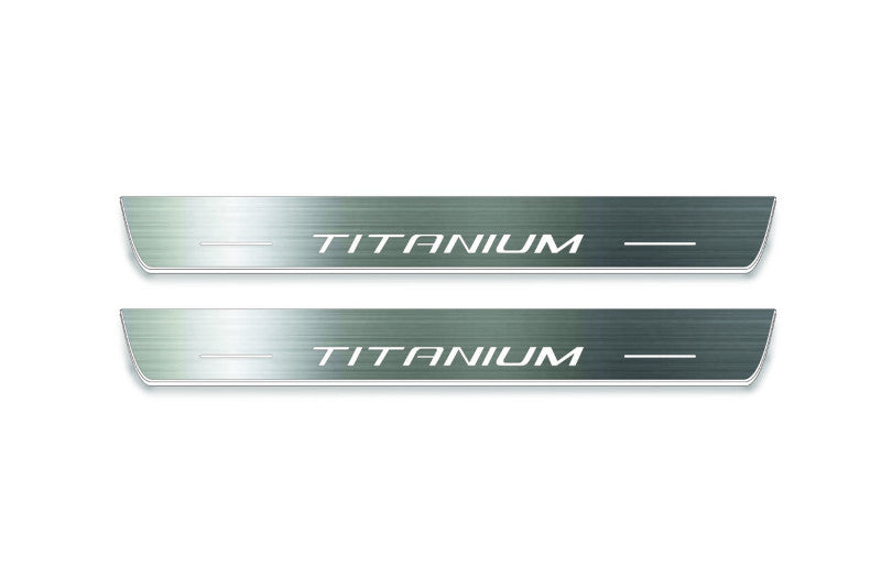 LED door sill plates for Ford Edge II 2015+ with Titanium logo