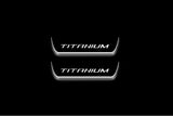 Ford Escape III 2013+ stainless steel illuminated entry guards with Titanium logo