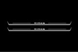Nissan Titan II A61 2016+ Stainless Steel LED Door Sills – Titan Logo