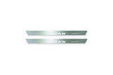 Nissan Titan II A61 2016+ Stainless Steel LED Door Sills – Titan Logo