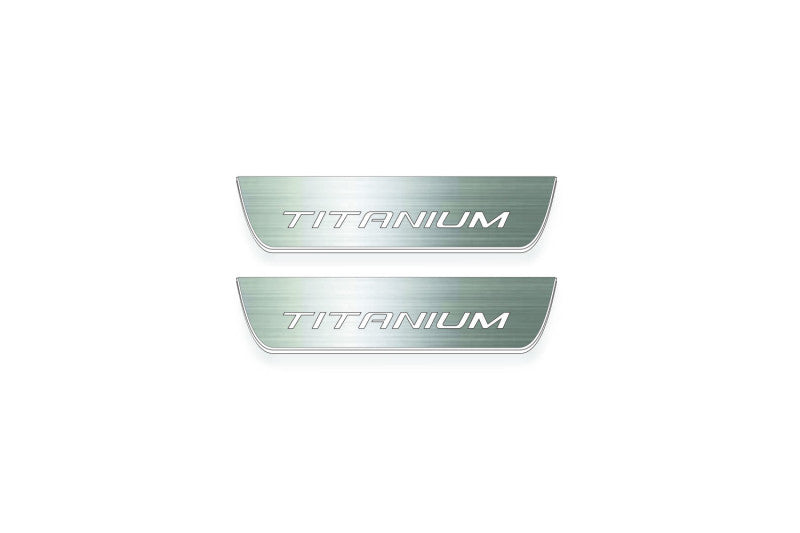 Ford Escape IV 2020+ stainless steel LED door sill plates with Titanium logo