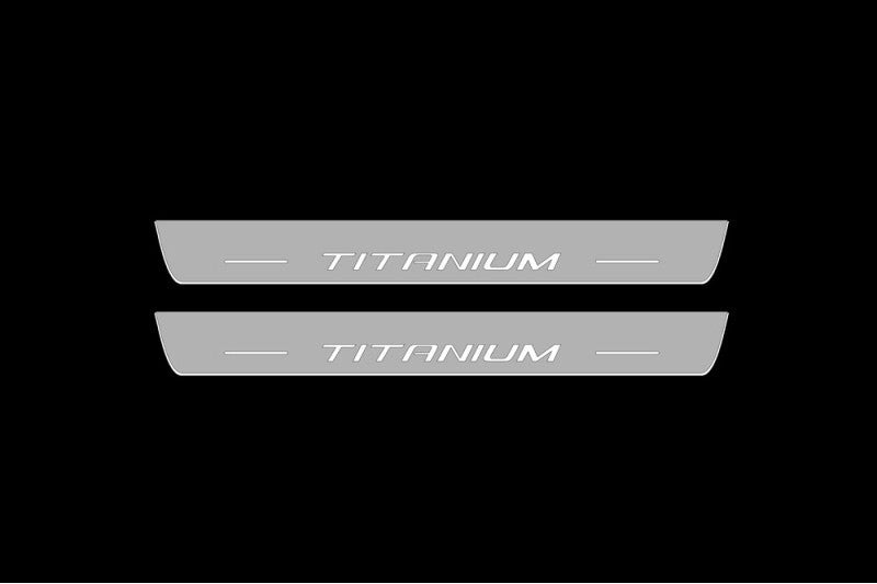 Ford Escape III 2013-2019 LED Door Sills Illuminated Scuff Titanium Logo Stainless Steel Entry Guards Door Sills opdesign