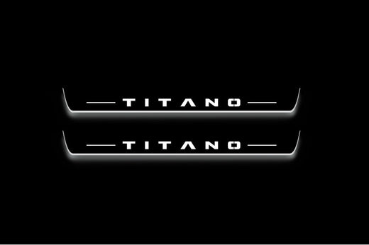 Fiat Titano 2025–Present — Stainless Steel LED Door Sills — Titano Logo