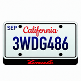 TONALE illuminated Alfa Romeo LED license plate badge beneath an illustrative 12 by 6 inch plate; plate not included