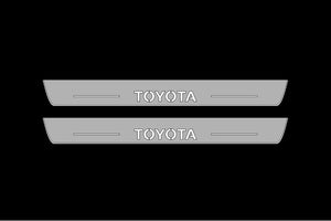 Toyota Prado 250 2023+ LED Door Sills Illuminated Scuff Toyota Logo Stainless Steel Entry Guards Door Sills Decoin