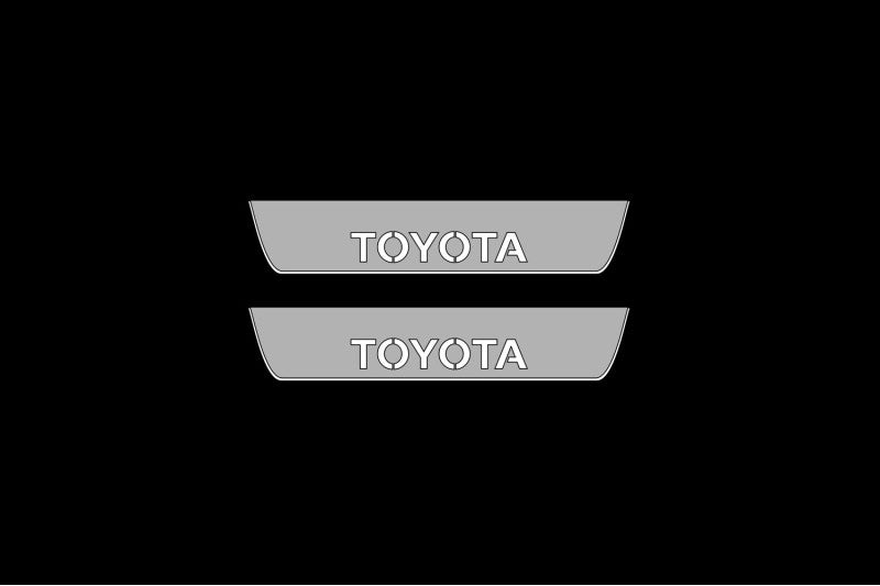 Toyota Prado 250 2023+ LED Door Sills Illuminated Scuff Toyota Logo Stainless Steel Entry Guards Door Sills opdesign