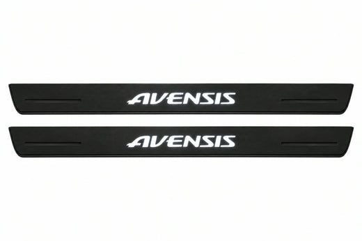 Toyota Avensis III T270 2009–2018 — Matte PRO LED Door Sills — Avensis Logo