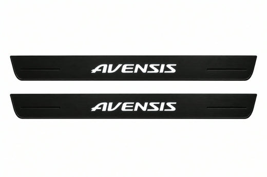 Toyota Avensis Wagon T270 2009–2018 — Matte PRO LED Door Sills — Avensis Logo