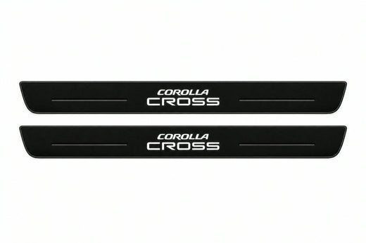 Toyota Corolla Cross XG10 2020–Present — Matte PRO LED Door Sills — Corolla Cross Logo