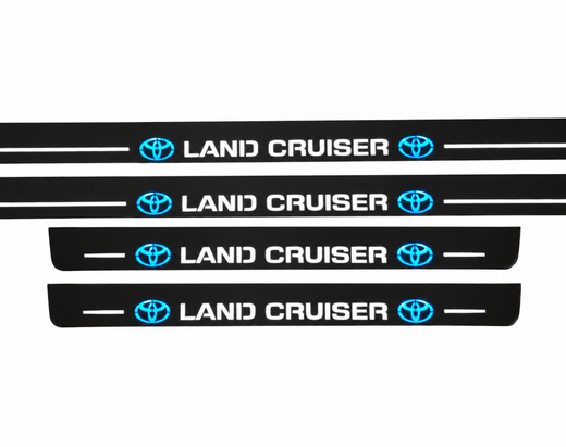 Toyota Land Cruiser J200 2007–2021 — Matte PRO LED Door Sills — Land Cruiser Logo