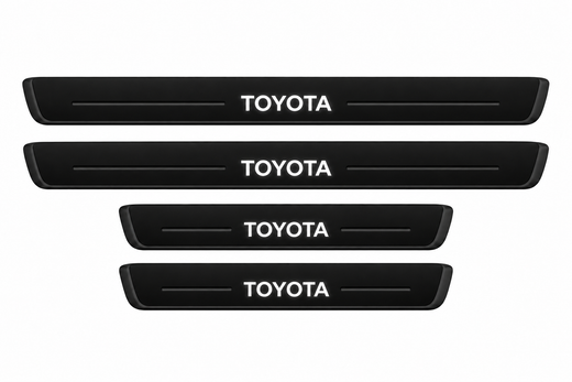 Toyota Land Cruiser Prado J250 2024–2026 — Matte PRO LED Door Sills — Toyota Logo