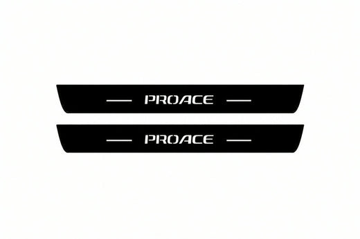Toyota ProAce Van K0 2016–2026 — Matte PRO LED Door Sills — ProAce Logo