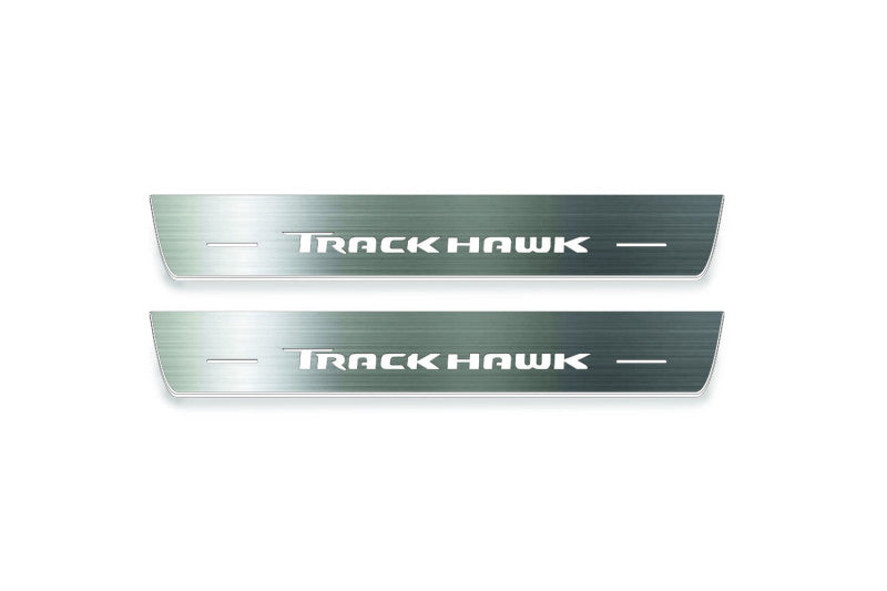 Jeep Grand Cherokee V Stainless Steel LED Door Sills – Trackhawk Logo