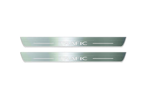 Renault Trafic III 2014+ LED Door Sills Illuminated Scuff Trafic Logo Stainless Steel Entry Guards
