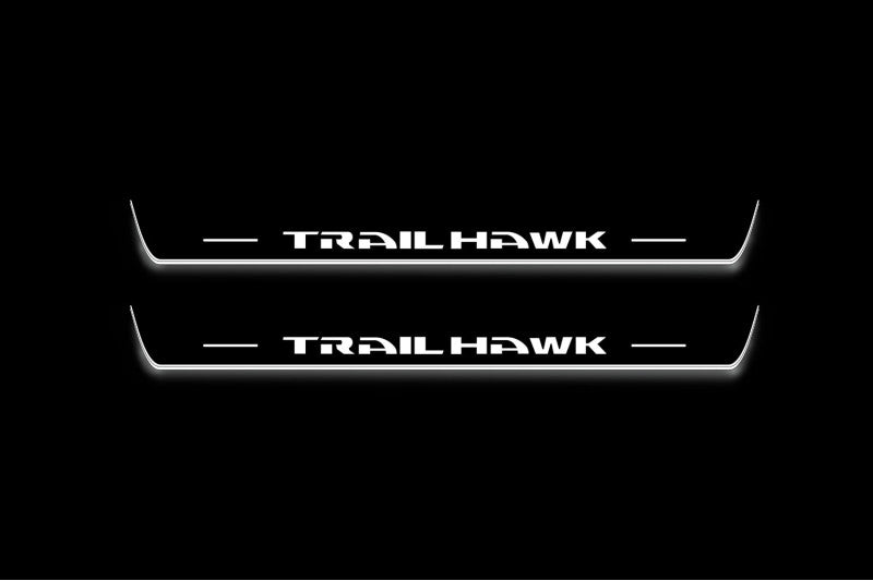 Jeep Cherokee KL 2014+ Stainless Steel LED Door Sills – TrailHawk Logo