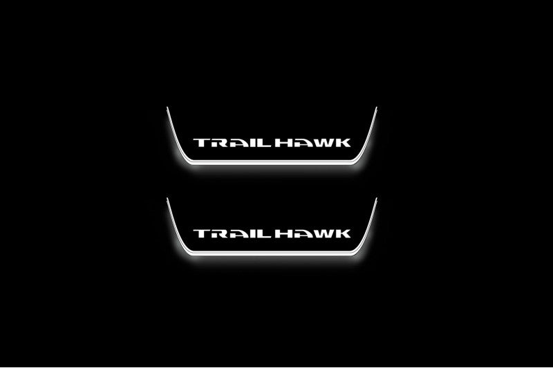 Jeep Cherokee KL 2014+ Stainless Steel LED Door Sills – TrailHawk Logo
