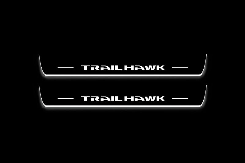 Jeep Grand Cherokee WK2 Stainless LED Door Sills – TrailHawk Logo