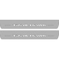 Illuminated LED Door Sill Tread Plates Jeep Grand Cherokee V 2021+ With Trailhawk Logo Jeep Led Door Sills opdesign