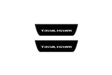 Jeep Cherokee KL 2014+ entry guards in stainless steel with Trailhawk logo