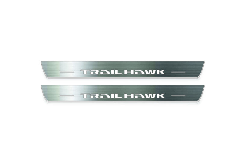 Jeep Cherokee KL 2014+ Stainless Steel LED Door Sills – TrailHawk Logo