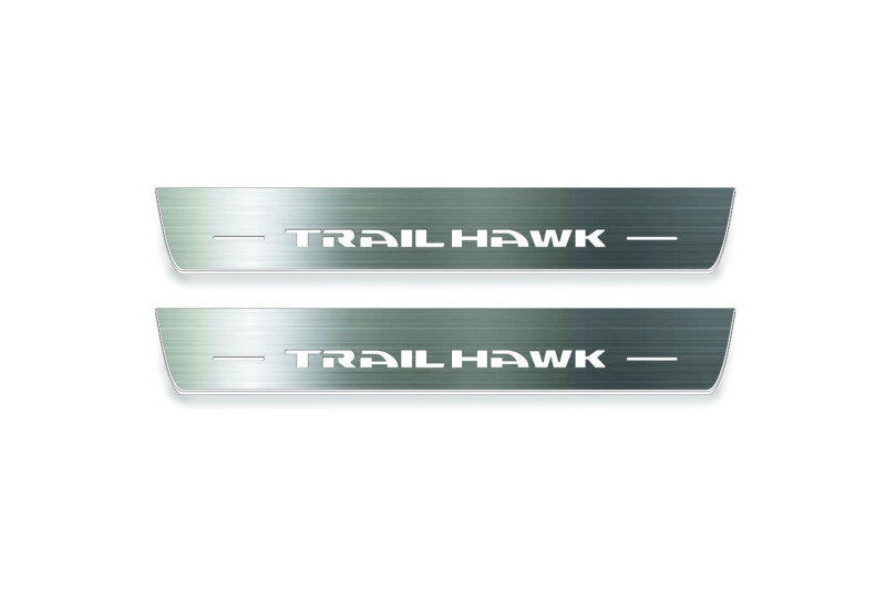 Jeep Grand Cherokee V Stainless Steel LED Door Sills – Trailhawk Logo