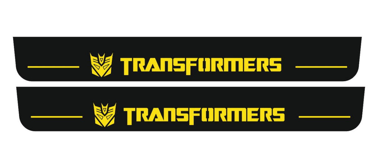 LED door sill plates for Chevrolet Camaro VI 2016+ with Transformers Decepticon logo