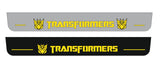 Chevrolet Camaro V E37 2009+ LED door sill plates in stainless steel with Transformers Decepticon logo