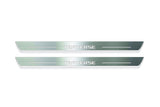 LED door sill plates Chevrolet Traverse II C1 2018+ stainless steel with Traverse logo