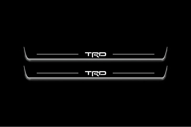 Toyota GR86 2021+ stainless steel illuminated entry guards with TRD logo