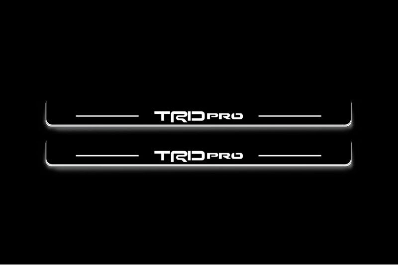 LED door sill plates stainless steel Toyota Tacoma IV 2024+ with TRD pro logo
