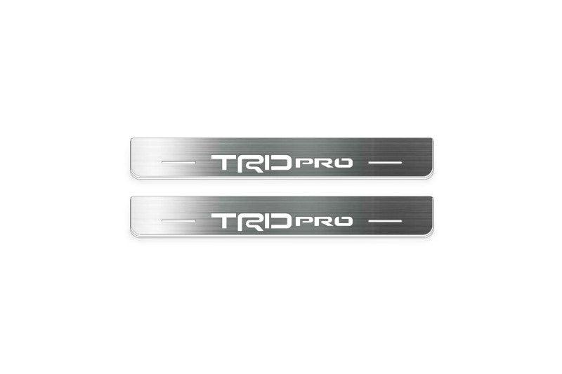 Toyota Tacoma IV 2024+ LED door sill plates stainless steel with TRD pro logo