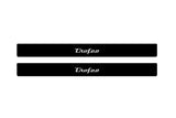 matte black coated stainless steel illuminated door sill protectors for Maserati Ghibli III 2013+ with Trofeo logo