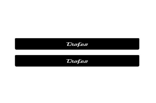 Maserati Ghibli Sedan M157 2013–2023 — Matte PRO LED Door Sills — Trofeo Logo