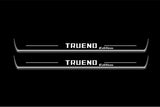 LED door sill plates Toyota GR86 2021+ in stainless steel with Trueno Edition logo