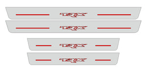 Illuminated LED Door Sill Tread Plates Dodge Ram V 2019+ With TRX Logo (Type 3) Dodge Led Door Sills opdesign