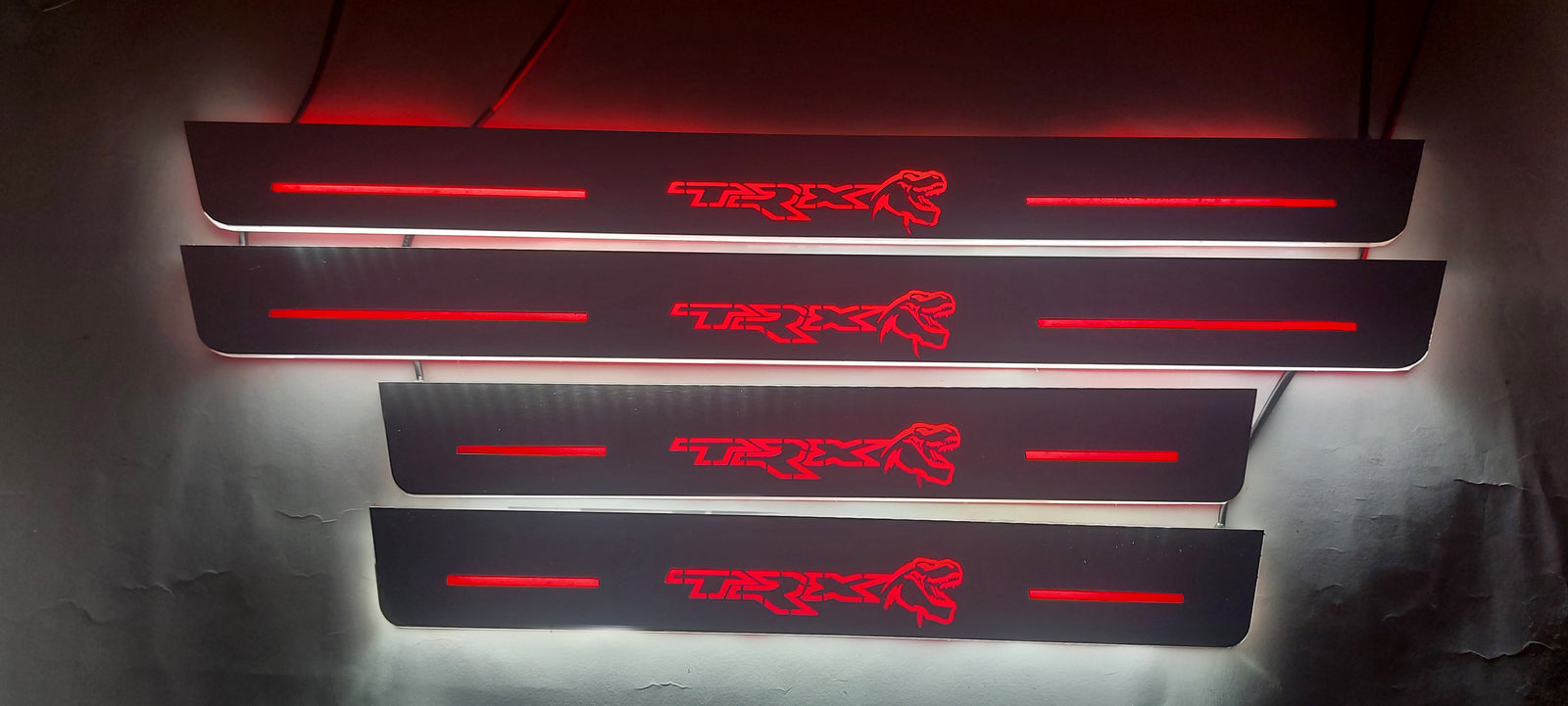 RAM 2500 V 2019+ stainless steel LED door sill plates with TRX logo