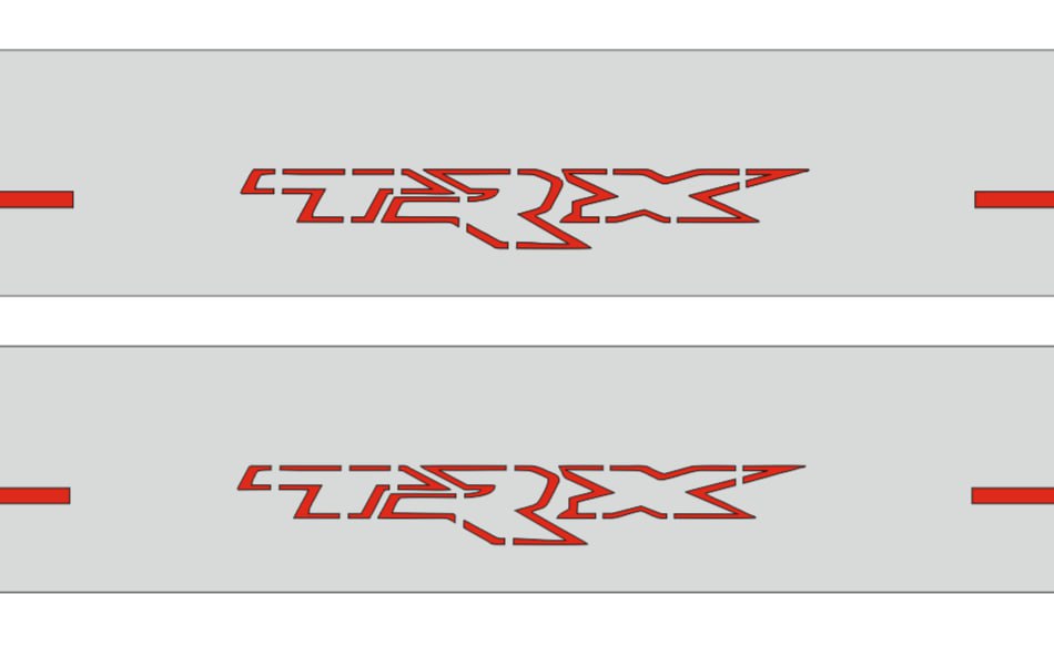 Illuminated LED Door Sill Tread Plates Dodge Ram V 2019+ With TRX Logo (Type 3) Dodge Led Door Sills opdesign