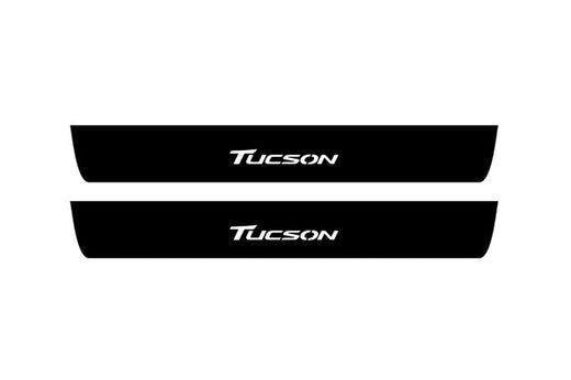 Hyundai Tucson TL 2015–2020 — Matte PRO LED Door Sills — Tucson Logo