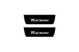 illuminated door sill protectors Hyundai Tucson II 2015+ stainless steel with Tucson logo
