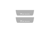 Hyundai Tucson II 2015+ stainless steel LED door sill plates with Tucson logo