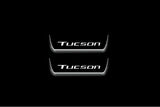 LED door sill plates Hyundai Tucson IV 2020+ stainless steel with Tucson logo