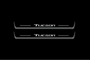 LED door sill plates stainless steel Hyundai Tucson IV 2020+ with Tucson logo