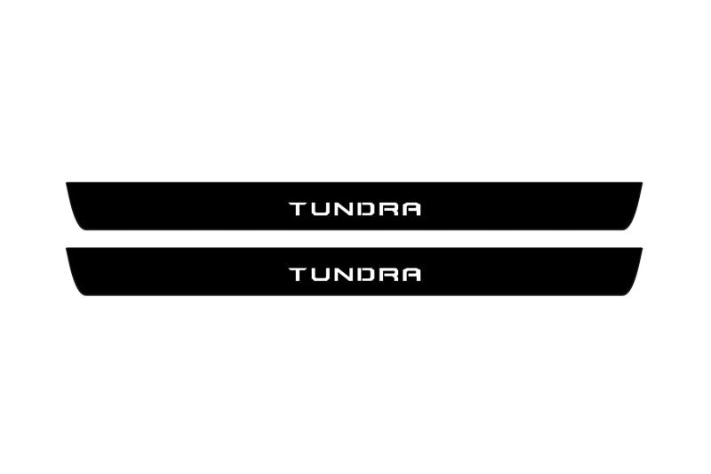 Toyota Tundra III XK70 2014+ illuminated door sill protectors with Tundra logo