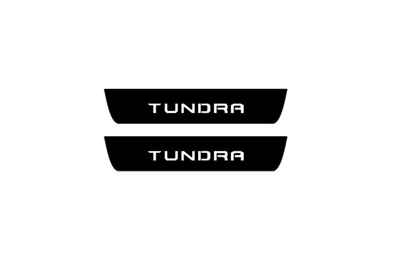 stainless steel door sill plates for Toyota Tundra III DoubleCab XK70 2014+ with Tundra logo