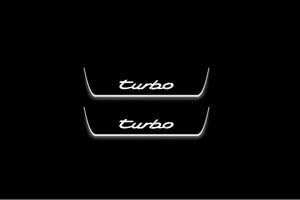 Porsche Cayenne Coupe E3 Stainless Steel LED Door Sills – Turbo Logo