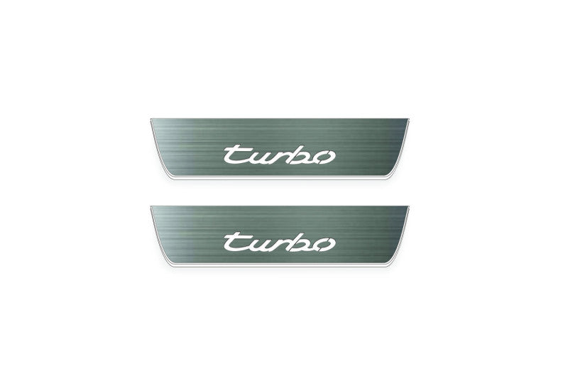 Porsche Cayenne Coupe E3 Stainless Steel LED Door Sills – Turbo Logo