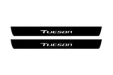 Hyundai Tucson IV 2020+ stainless steel illuminated entry guards with Tucson logo